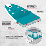 FitEngine Junior Trip SUP-Board Set (Allrounder) - 8'- mit rutschfestem EVA-Fußpad, verstärkter PVC-Schicht und Drop-Stitch-Technologie.