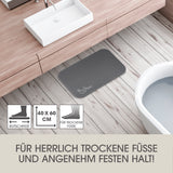 EASYmaxx Badematte Spa 40x60 cm dunkelgrau, extra saugfähig, schnell trocknend mit rutschfester Unterseite für sicheren Halt.