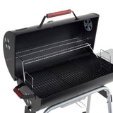 LANDMANN Holzkohle-Barrelgrill CG-III-660BK mit emailliertem Rost, lackiertem Deckel und großflächigem Warmhalterost, 66 x 36 cm Grillfläche.