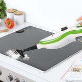 CLEANmaxx Dampfbesen - 5in1 in limettengrün/weiß reinigt Kochfeld mit Dampf für gründliche Sauberkeit.