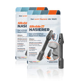 Silkslide Pro Nasenhaartrimmer - Nasierer 2er-Set, schnell, sanft, präzise, hygienisch, wiederverwendbar mit Qualitätsklingen aus Solingen.