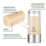 soapflaker Seifenspender für feste Handseife in Silber mit Aloe-Vera Seifenstück für hygienisches Portionieren ohne Rückstände