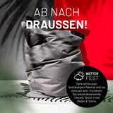 LUMALAND Sitzsack Classic XXL (380 L) in Grau, wetterfest, robust und wasserabweisend für komfortables Sitzen drinnen & draußen.