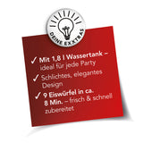 MAXXMEE Eiswürfelbereiter schwarz mit 1,8 l Wassertank, 9 Eiswürfel in ca. 8 Minuten, schlichter, eleganter Eiswürfelbereiter