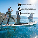 FitEngine Trip SUP-Board Set (Allrounder) - 10'8'' Beton inkl. Kajaksitz für stabiles, flexibles SUP-Workout mit Sicherheitszubehör.