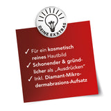 MAXXMEE Porenreiniger Professional, mit Diamant-Mikrodermabrasions-Aufsatz für reines, schonendes und gründliches Hautbild.