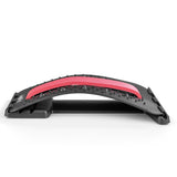 MAXXMEE Rückenbrücke schwarz/rot, Winkel in 3 Stufen einstellbar, mit Akupressur- und Magnetpunkten für Rückenmassage und Dehnung.