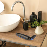 MAXXMEE Rasierer Solo Blade schwarz mit 4 Trimm-Aufsätzen, Dual-Slide-Klinge und LED-Licht für präzises Styling und Rasur.