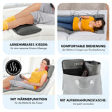 MAXXMEE Shiatsu-Massageauflage Pro mit Timer- und Auto-Off-Funktion – weiche Matte, Wärme, abnehmbares Kissen und Fernbedienung, grau.