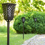 PRIMA GARDEN Solar-Leuchte Fackel - 4er-Set in schwarz, stimmungsvolle solarbetriebene LED-Fackel für Garten und Balkon.