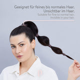 PONY PUFFIN Onyx - Schwarz - für alle Haarfarben, mehr Volumen und Halt im Zopf, geeignet für feines bis normales Haar, unsichtbar im Haar.