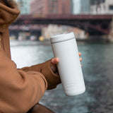 THERMOS Guardian Line Isolier-Trinkbecher 500 ml weiß matt, doppelwandiger Edelstahl, auslaufsicher, pulverbeschichtet, BPA-frei, passt in gängige Cup Holder.