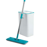 CLEANmaxx Wischmopp Easy Mopp 2,5l weiß/türkis mit elektrischer Frischwasserpumpe und zwei Wassertanks für hygienische Bodenreinigung.