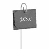 Hoberg Schiefer-Pflanzschilder - 10er Set, wetterfeste Schiefertafeln mit robusten Stahlerdspießen, 10 x 7 x 40 cm, wiederverwendbar.