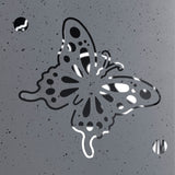 Hoberg LED Pflanzsäule in 3D Beton-Optik mit dekorativem Schmetterling-Design und integrierter LED-Beleuchtung.