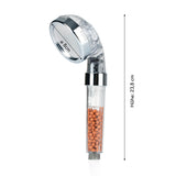 EASYmaxx Wellness-Duschkopf Mineralperlen mit 3 Modi, 344 Mikrodüsen, Wasserfilter und spart 30% Wasser, passend für 1/2 Zoll Anschlüsse.