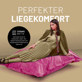 LUMALAND XXL Microvelours Sitzsack 380L, 140x180 cm, pink, wasserfester, bequemer Riesensitzsack für Indoor und Outdoor.