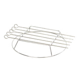 LANDMANN Grillspieß-Set - 41 cm - Edelstahl mit 5 drehbaren Grillspießen und rundem Edelstahlaufsatz für Gas- und Holzkohlegrills.