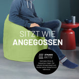 LUMALAND Luxury XL Sitzsack stylischer Beanbag - 120L Füllung in Grün, komfortabel und flexibel für modernes Wohnen und Entspannen.
