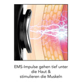 MAXXMEE Nacken-Massagegerät EMS weiß/schwarz mit 16 Intensitätsstufen, kabellos, ergonomisch für tiefe Muskelentspannung.