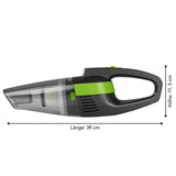 CLEANmaxx Akku-Handstaubsauger mit Autoadapter grün/grau, kompakt, kabellos, Nass- und Trockensauger mit LED-Beleuchtung und EPA-Filter.