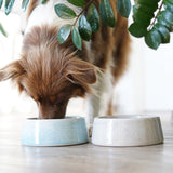 FLUFFINO® Hundenapf / Futternapf Keramik 800 ml in Grau, handgefertigt, lebensmittelecht, für kleine und mittelgroße Hunde.
