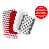 CLEANmaxx Ersatz-Aufsätze 4-tlg. für die Akku-Scheuerbürste mit 3 Tüchern und 1 Bürste für vielseitige Reinigung.