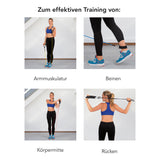 MAXXMEE Trainings-Set Fitness-Bänder 11-tlg. Set mehrfarbig mit Griffen, Knöchelbändern und Türanker für vielseitiges Training zuhause oder unterwegs.