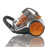 CLEANmaxx Zyklon-Staubsauger Pet Star 700 W in Orange-Silber mit rotierender Bürstenwalze gegen Tierhaare und Mikro-Filter für Allergiker.