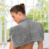 VITALmaxx Wärmekissen - Für Nacken & Rücken - grau, weiches Heizkissen für optimale Wärmeverteilung mit abnehmbarem Bedienteil.