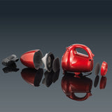 CLEANmaxx Multi-Handstaubsauger in Rot mit Bürstaufsatz, beutellos und auswaschbarem Staubbehälter, 2 in 1 Funktion zum Saugen und Pusten.