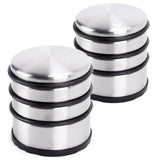 Oxid7® Edelstahl Türstopper Chrom-Design hoch 2 Stück mit drei Gummiringen, schwer, rutschfest für jeden Boden geeignet.