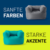LUMALAND Sitzsack-Sofa Sessel türkiser Modularsessel mit 400 L Volumen, extrastark und pflegeleicht, kombinierbar In- & Outdoor.