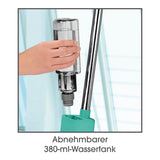 MAXXMEE Spray-Mopp - 380 ml Tank - türkis mit abnehmbarem Wassertank und Tropf-Stopp-Funktion für einfache Bodenreinigung.