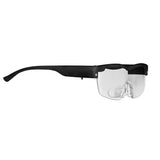 EASYmaxx Vergrößerungsbrille LED schwarz, leicht, komfortabel, 160% Vergrößerung, über Brille tragbar, inkl. Aufbewahrungsbeutel.