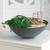 Hoberg LED Pflanzsäule in 3D Beton-Optik mit abnehmbarer Pflanzschale, LED-Beleuchtung und witterungsbeständigem Design.