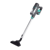 MAXXMEE Akku-Zyklon-Staubsauger grau/türkis mit 2-Stufen-Saugkraft, 22.2V Akku, 25 Min. Laufzeit und verlängerbarem Teleskoprohr.