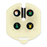 EASYmaxx LED-Projektor Kerze - 4 auswechselbare Themenschablonen mit weihnachtlichen Motiven wie Weihnachtsmann und Tannenbaum.