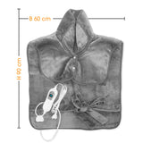 VITALmaxx Heizdecke Nacken & Rücken 100W in Grau mit abnehmbarem Bedienteil, 3 Heizstufen und Überhitzungsschutz, 90 Min Abschaltung.