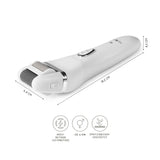 nah-vital elektrischer Hornhautentferner mit 3 Rollen, akkubetrieben, spritzwassergeschützt für seidig glatte Füße in kompakter Größe