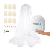 HOBERG Insekten-Baldachin für Einzel- & Doppelbetten mit Klebe- und Bohrbefestigung, Reise-Moskitonetz, weiß, inkl. Tragetasche.