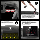 FitEngine Laufband RACE18 mit smartem Dämpfungssystem, LCD Display, Schmierung und App-Kompatibilität für effektives Training.