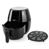 MAXXMEE Heißluft-Fritteuse Digital schwarz mit 4 l Fassungsvermögen und abnehmbarem Zubehör für vielseitiges Kochen.