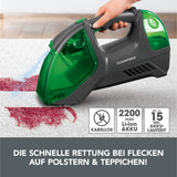 CLEANmaxx Polster- & Teppichreiniger kabellos 3in1 entfernt Rotweinflecken schnell und komfortabel von Polstern und Teppichen.
