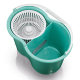 MAXXMEE Power-Wischmopp - 2 Kammer-System - türkis Eimer mit Zwei-Kammer-Filtersystem für sauberes Wischen ohne Schmutzwasser.