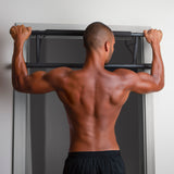 FitEngine - Klimmzugstange für den Türrahmen in schwarz/grau, flexibel und stabil für effektives Training bis 130 kg.