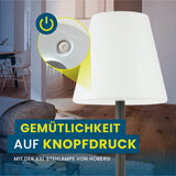 Hoberg LED-Standleuchte dimmbar 187 cm schwarz/weiß mit 3-Stufen-Dimmfunktion für gemütliche Beleuchtung innen und außen.