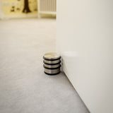 Oxid7® Edelstahl Türstopper Chrom-Design hoch 2 Stück mit Gummiringen für festen Halt und Bodenschutz.