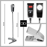 LANDMANN LED-Grilllampe mit flexiblem Schwanenhals, Clipbefestigung und 9 stromsparenden LEDs für helle Grillbeleuchtung.