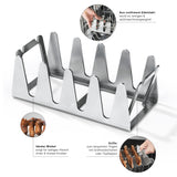 BBQ Rescher Multi-Grillständer aus Edelstahl für indirektes Garen krosser Krusten bei Rippchen, Steaks & mehr, spülmaschinengeeignet.